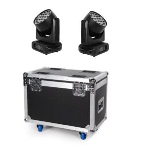 set van 2 Washmovinghead 19x15W RGBW zoom aura