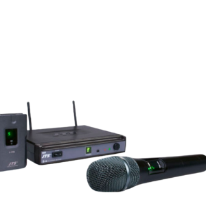 Dubbele JTS draadloze microfoon 1x handheld 1x das speld